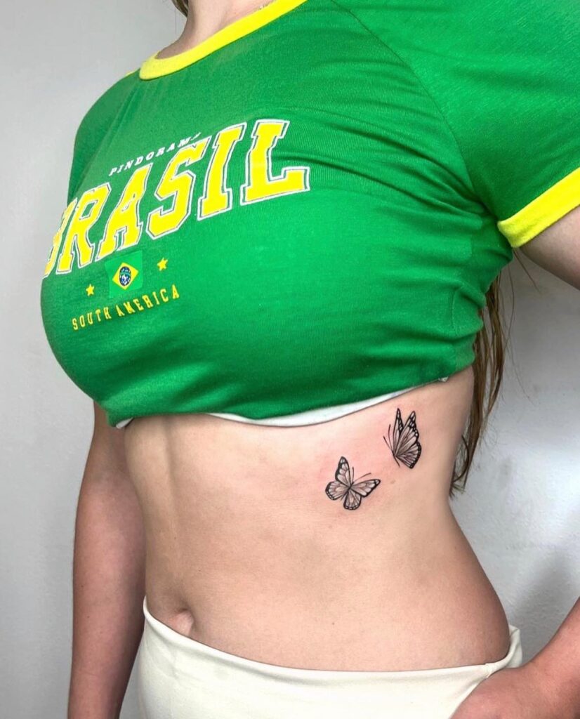 Two butterflies in subtle detail on the side rib for a whimsical touch-fluttering duo