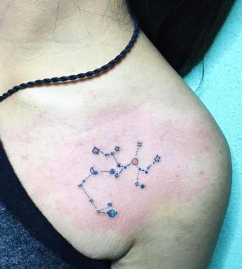 Unique Constellation of Planets Tattoo Interplanetary Wonder on Shoulder