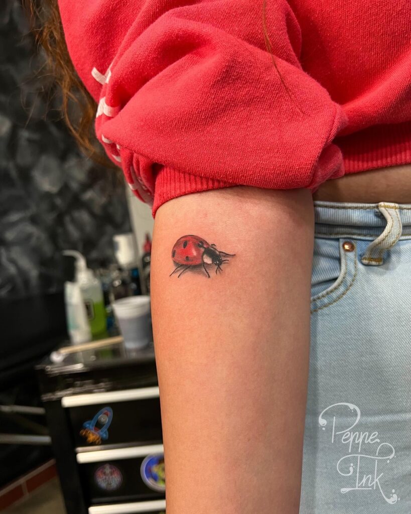 Unique Ladybug Small Arm Tattoos for Girl: Individuality in Ink