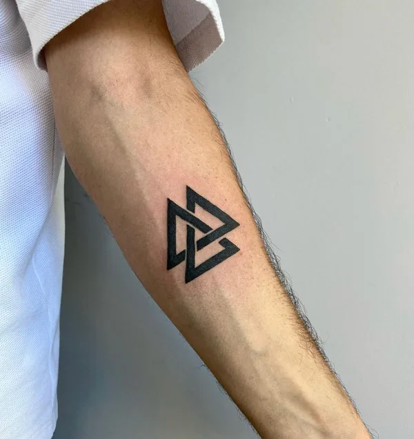 Valknut Forearm Tattoo 1