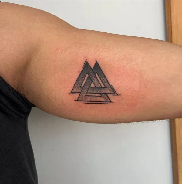 Valknut Tattoo on Bicep