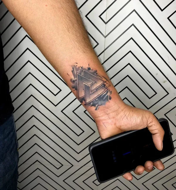 Valknut Wrist Tattoo 2