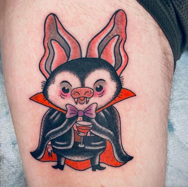Vampire bat tattoo