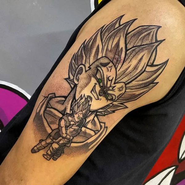 Vegeta Tattoo Black and White