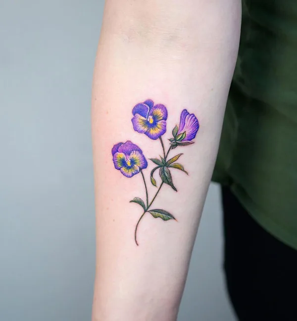 Violet Flower Tattoo