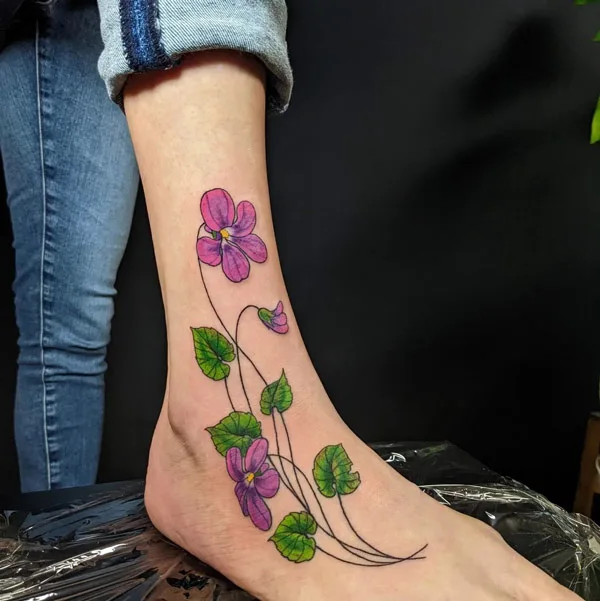 Violet Tattoo on Foot