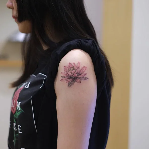 Water lily tattoo 15
