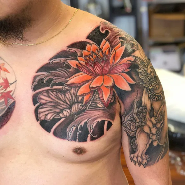 Water lily tattoo 23