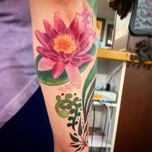 Water lily tattoo 4