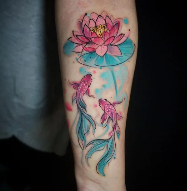 Water lily tattoo 43