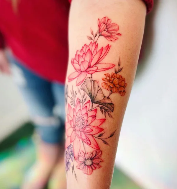 Water lily tattoo 44