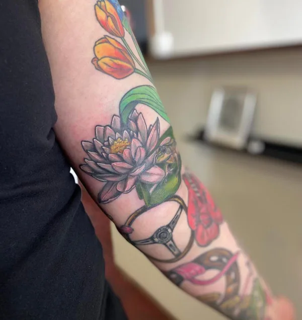 Water lily tattoo 57