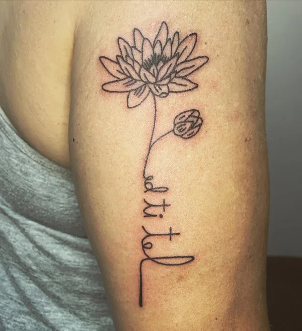 Water lily tattoo 79
