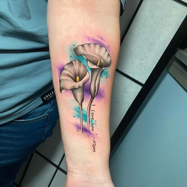 Watercolor Calla Lily Tattoo