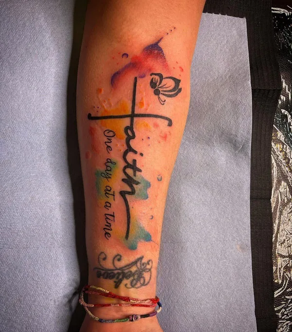 Watercolor Faith Tattoo