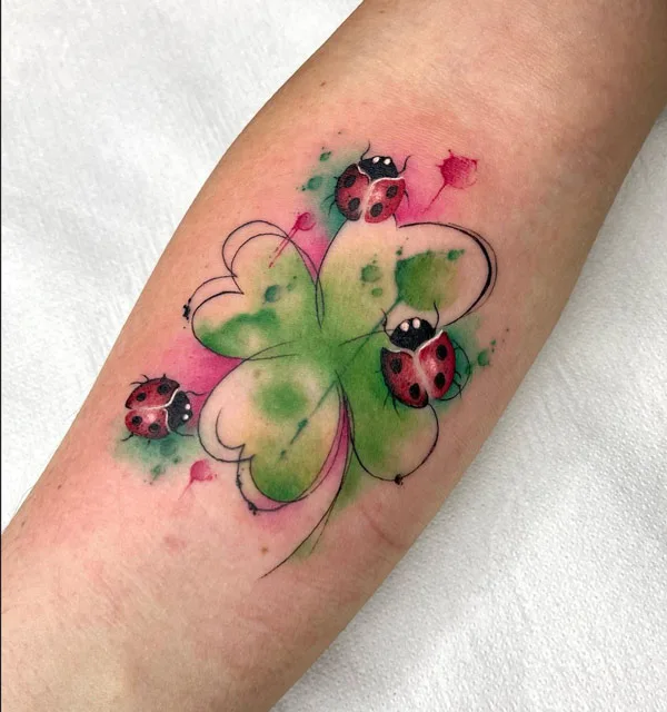 Watercolor Ladybug Tattoo 1