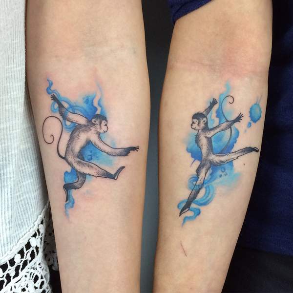 Watercolor Monkey Tattoo 1