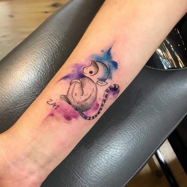 Watercolor Monkey Tattoo 2