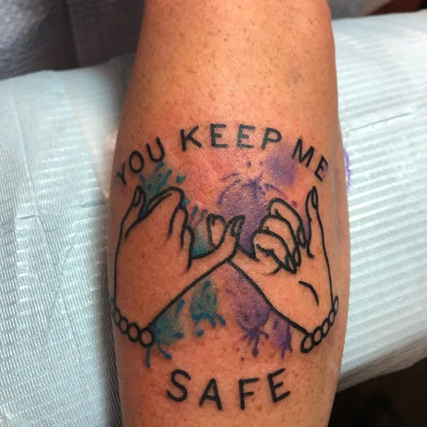 Watercolor Pinky Promise Tattoo