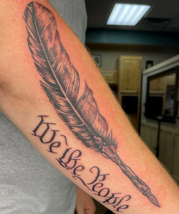 We The People Feather Tattoo