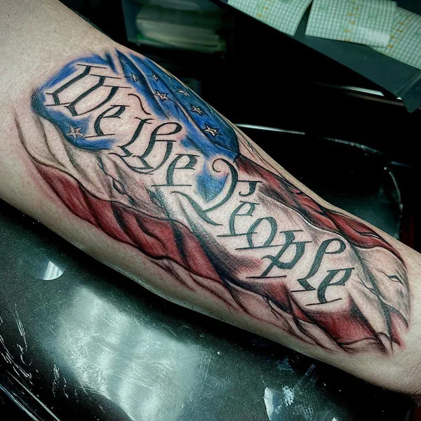 We The People Flag Tattoo 1