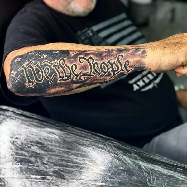 We The People Forearm Tattoo 3