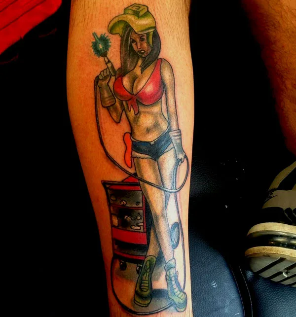 Welding pin up girl Tattoo
