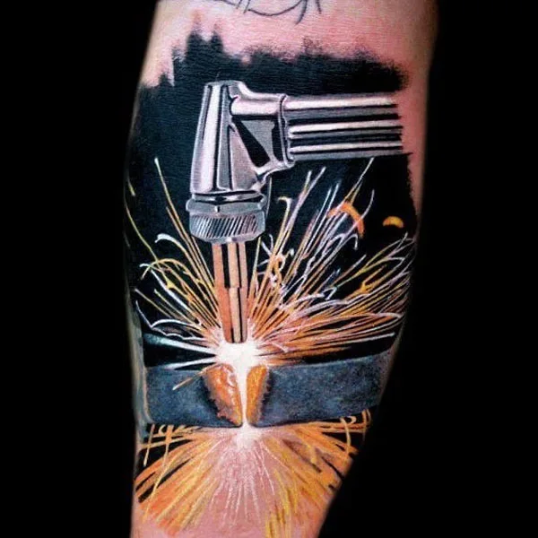 Welding torch tattoo
