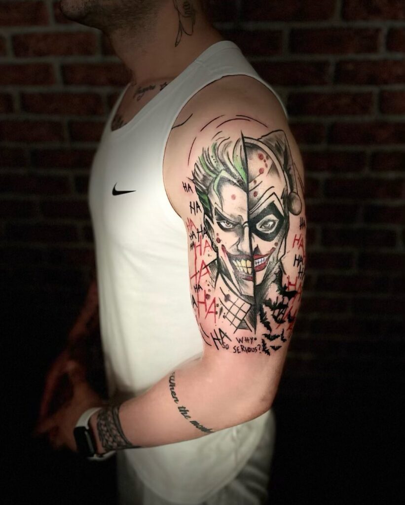 "Why So Serious" Gangster Joker Tattoo Designs