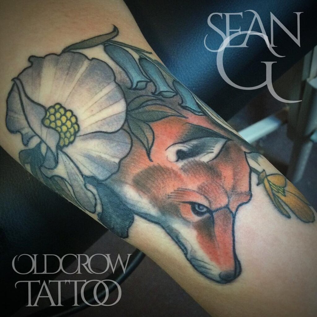 Wild Bluebell Wolf Tattoos Design For Female image