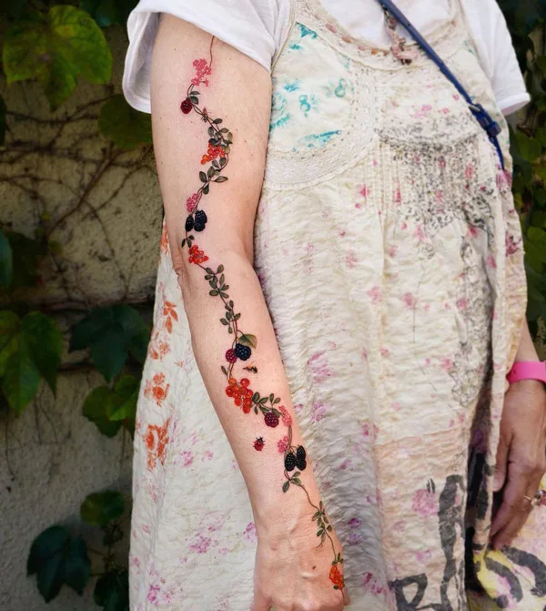 Wild Flower Sleeve Tattoo 2