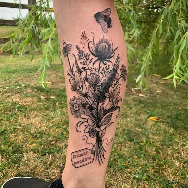 Wildflower Bouquet Tattoo 1