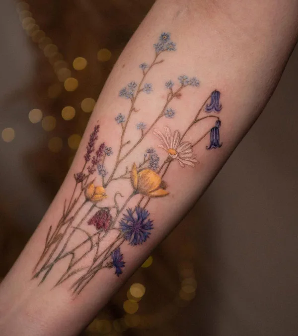 Wildflower Forearm Tattoo 1
