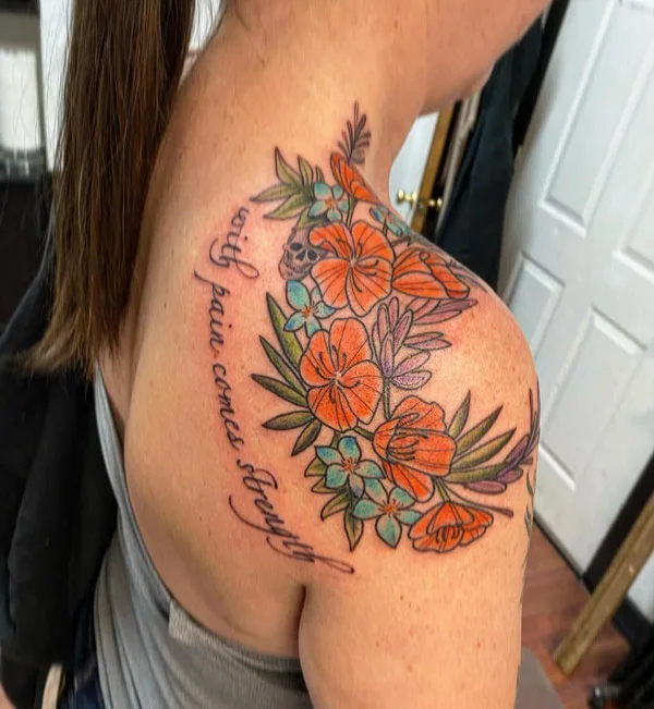Wildflower Shoulder Tattoo 2