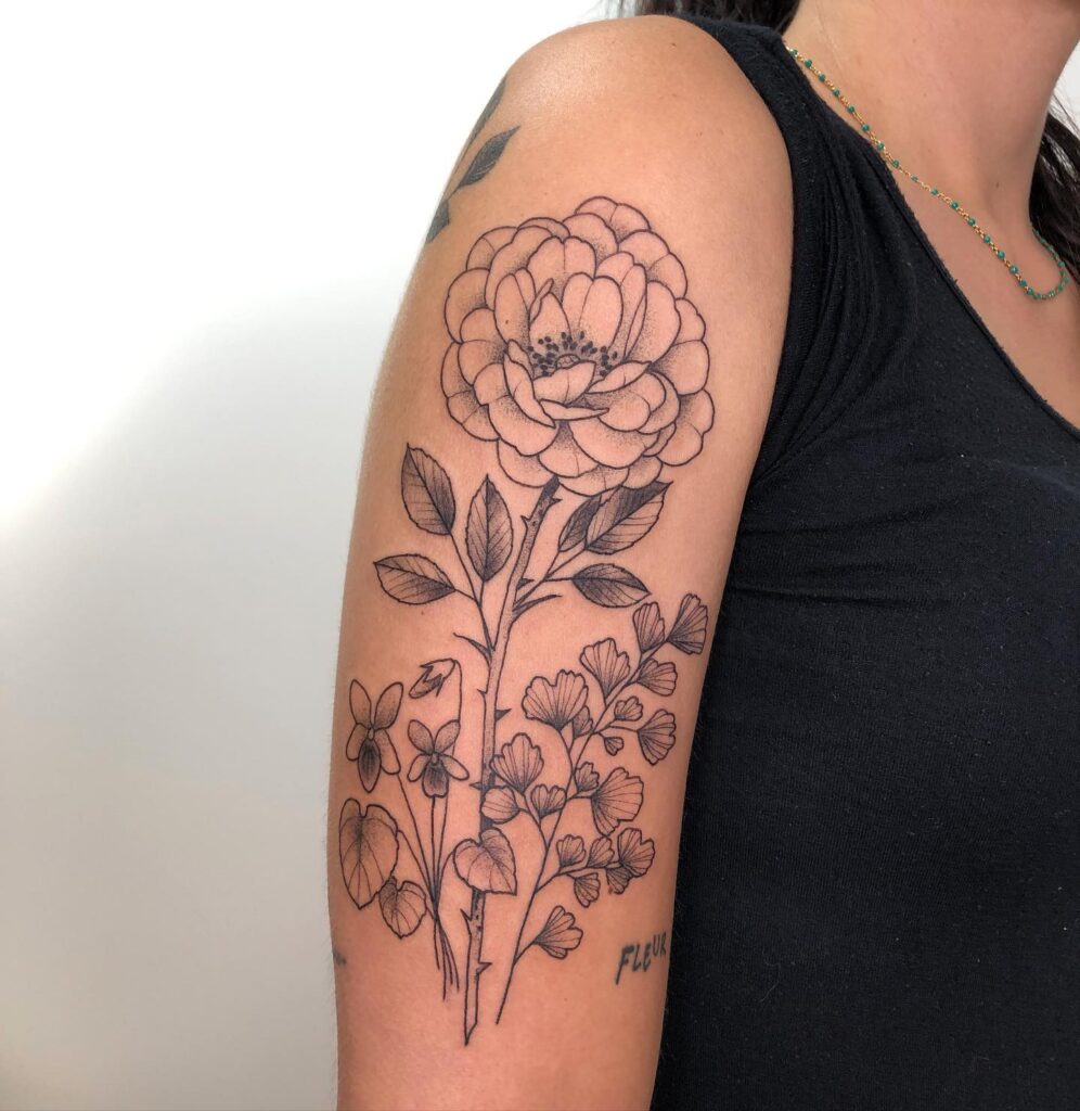 Wildflowers Tattoo Designs on Upper Arm Nature's Elegance