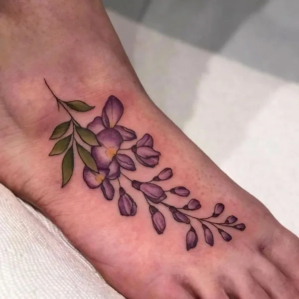 Wisteria feet tattoo