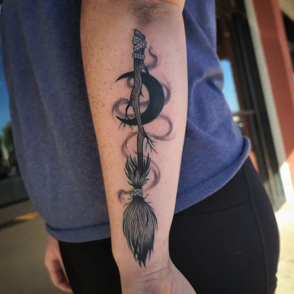 Witch Broom Tattoo 1