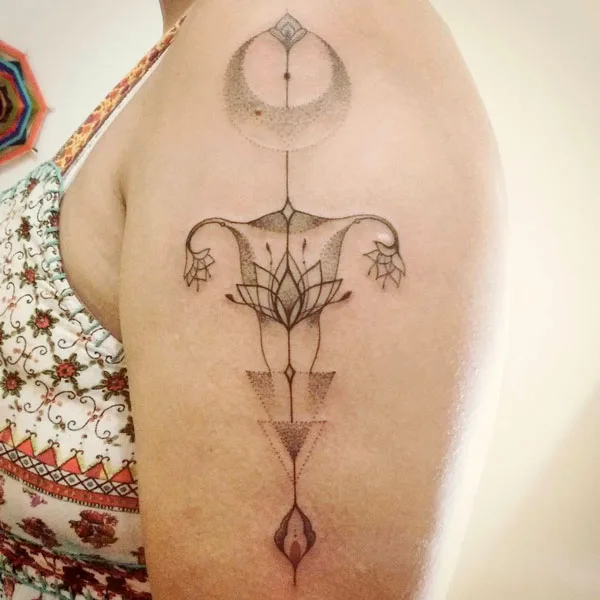 Womb tattoo on arm