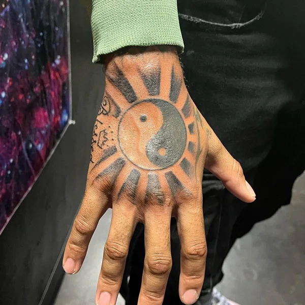 Yin Yang Hand Tattoo 1