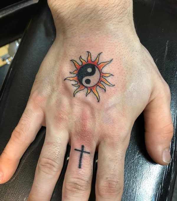 Yin Yang Hand Tattoo 2