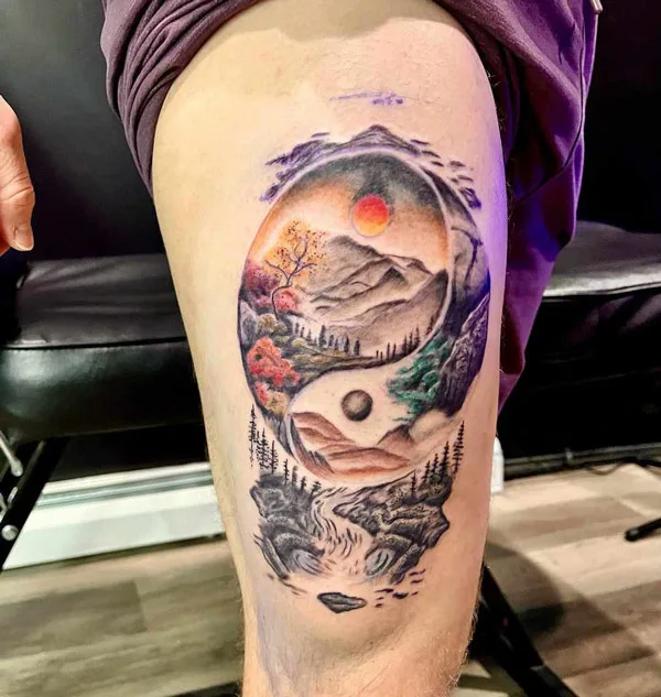 Yin Yang Nature Tattoo 1