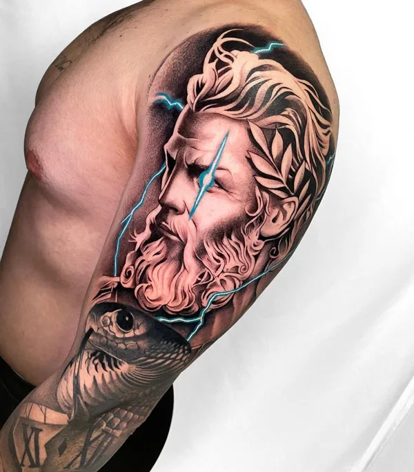 Zeus lightning bolt tattoo