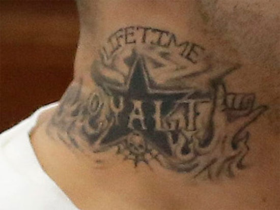 blood gang star tattoo