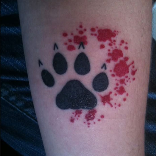 blood gang tattoos paw