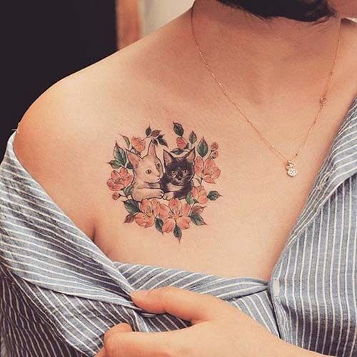 Easy and Cute Cat Tattoo 5