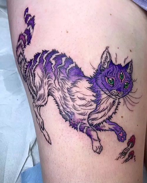 Easy and Cute Cat Tattoo
