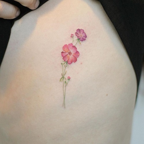 Latest Tiny Flower Tattoos 4
