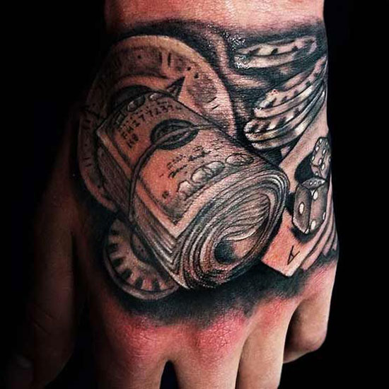 life is a gamble money tattoo