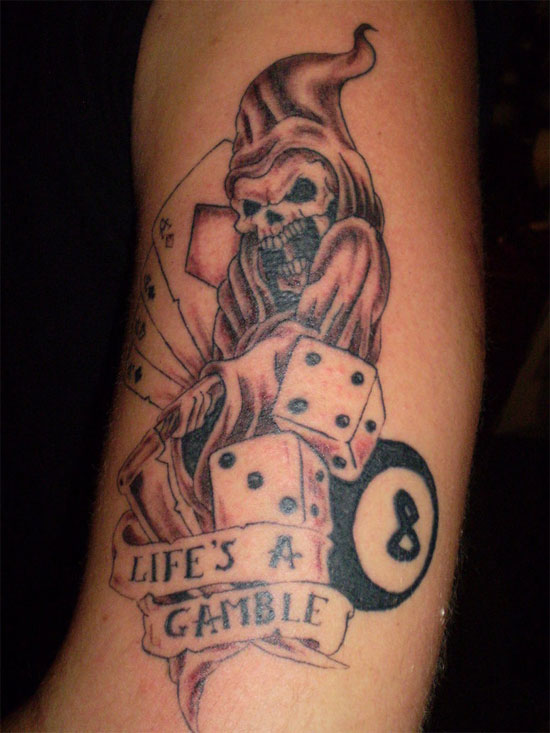 life is a gamble witch tattoo