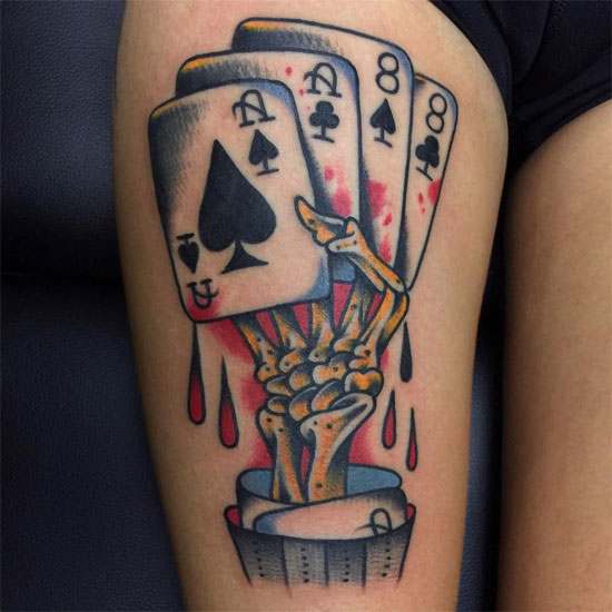 lifes a gamble card tattoo